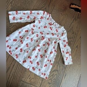 Stella McCartney kids 9 months long sleeve cherry dress white and red luxury
